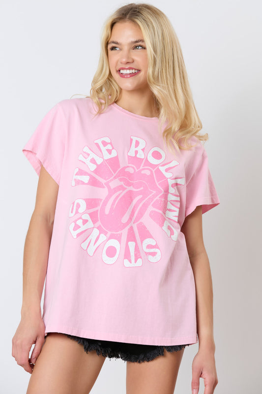 Rolling Stone Tee - HOT PINK