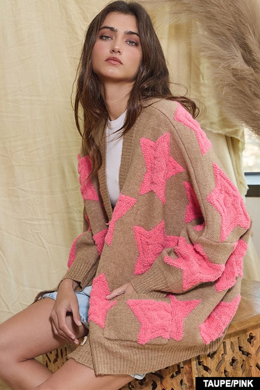 The Shooting Star Cardigan - MOCHA PINK