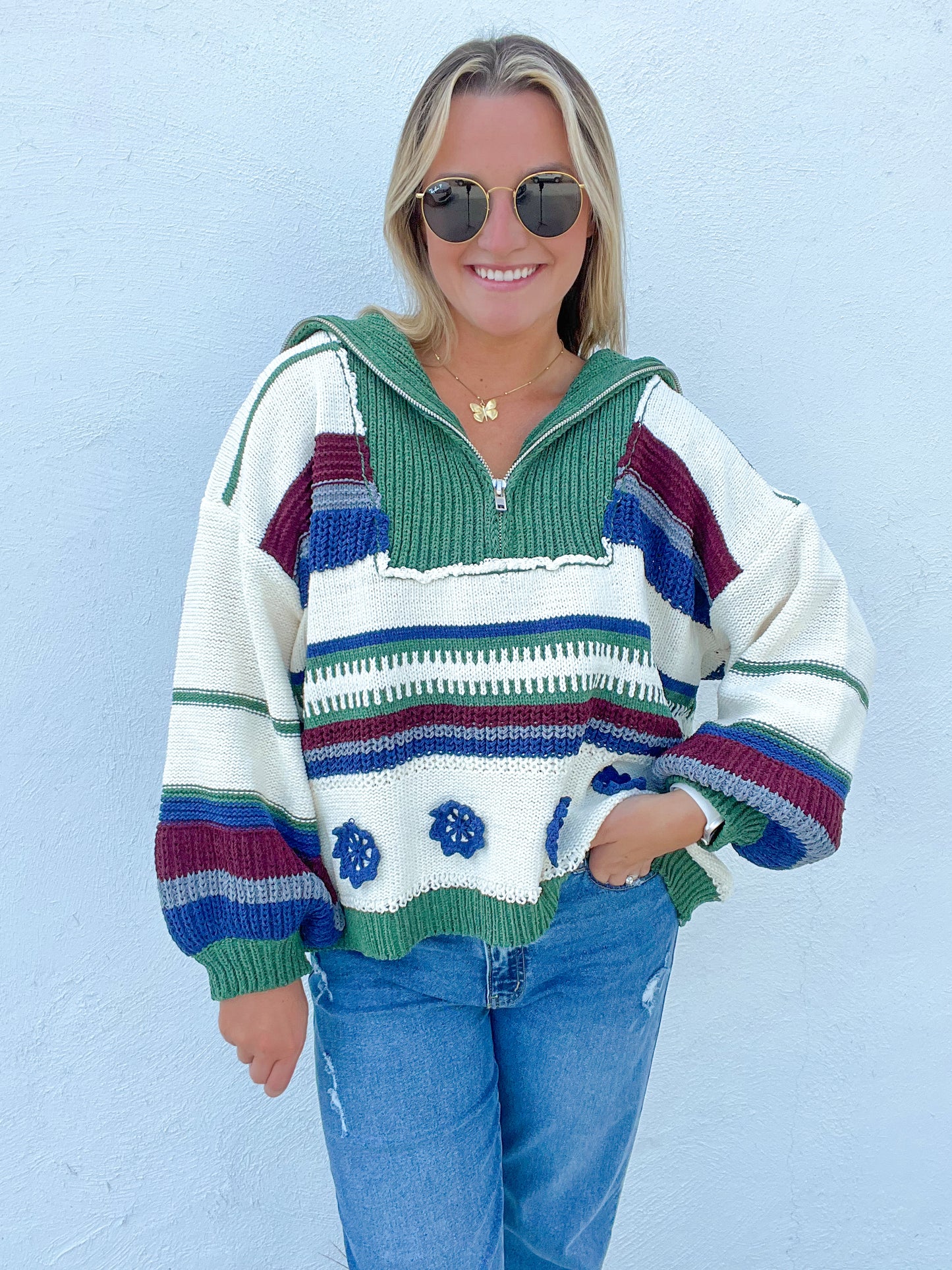 The Eva Pullover-  GREEN