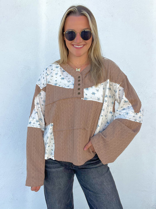 The Ditsy Mocha Floral Top