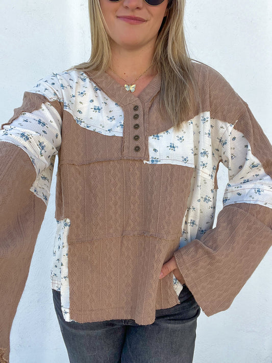 The Ditsy Mocha Floral Top