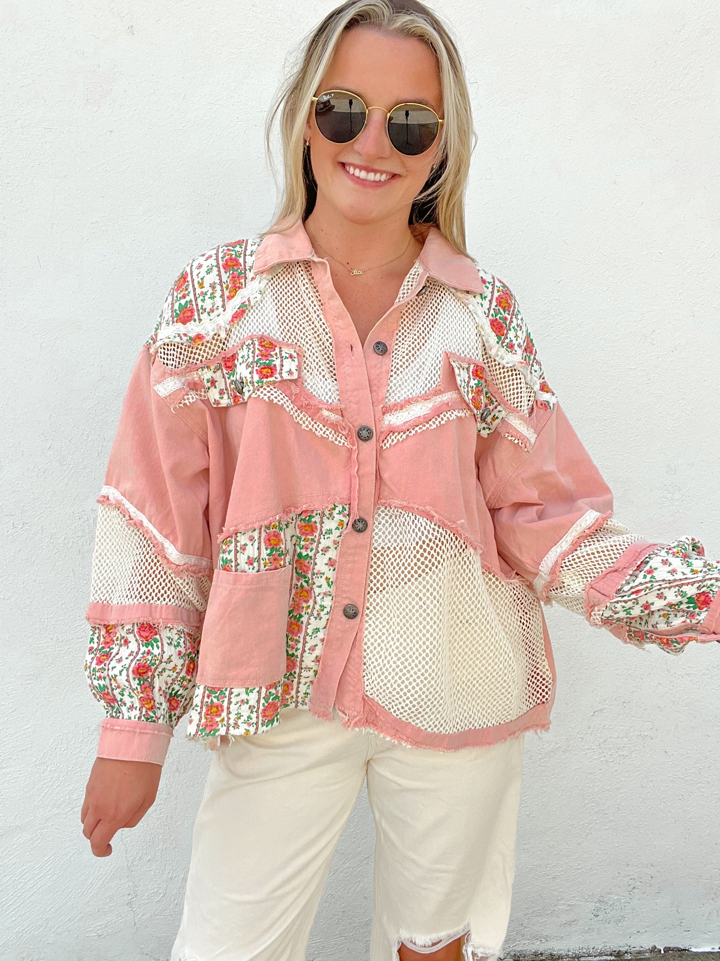 Crazy For You Floral Shacket - PINK