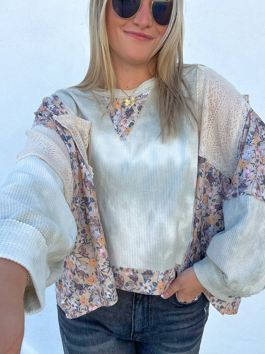 The Sage Floral Pullover