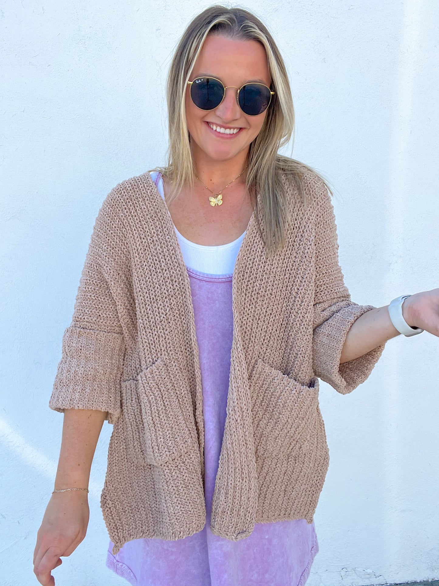 The Cozy Nights Cardigan - TAUPE