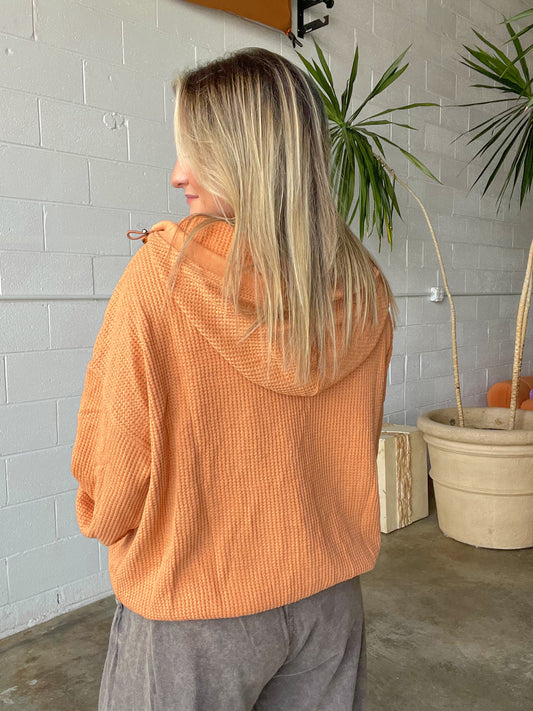 Pumpkin Patch Waffle Knit Hoodie