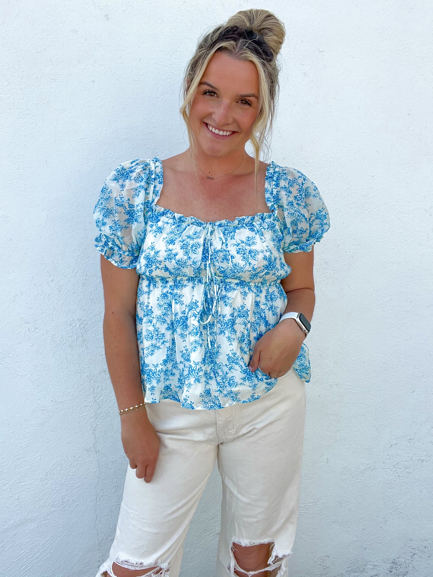 The Santorini Babydoll Top