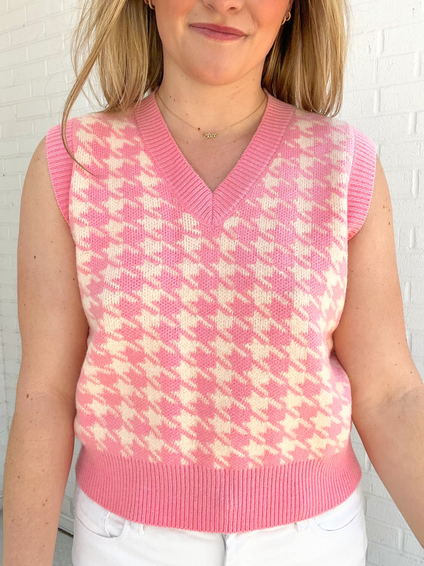 The Hailee Houndstooth Sweater Vest