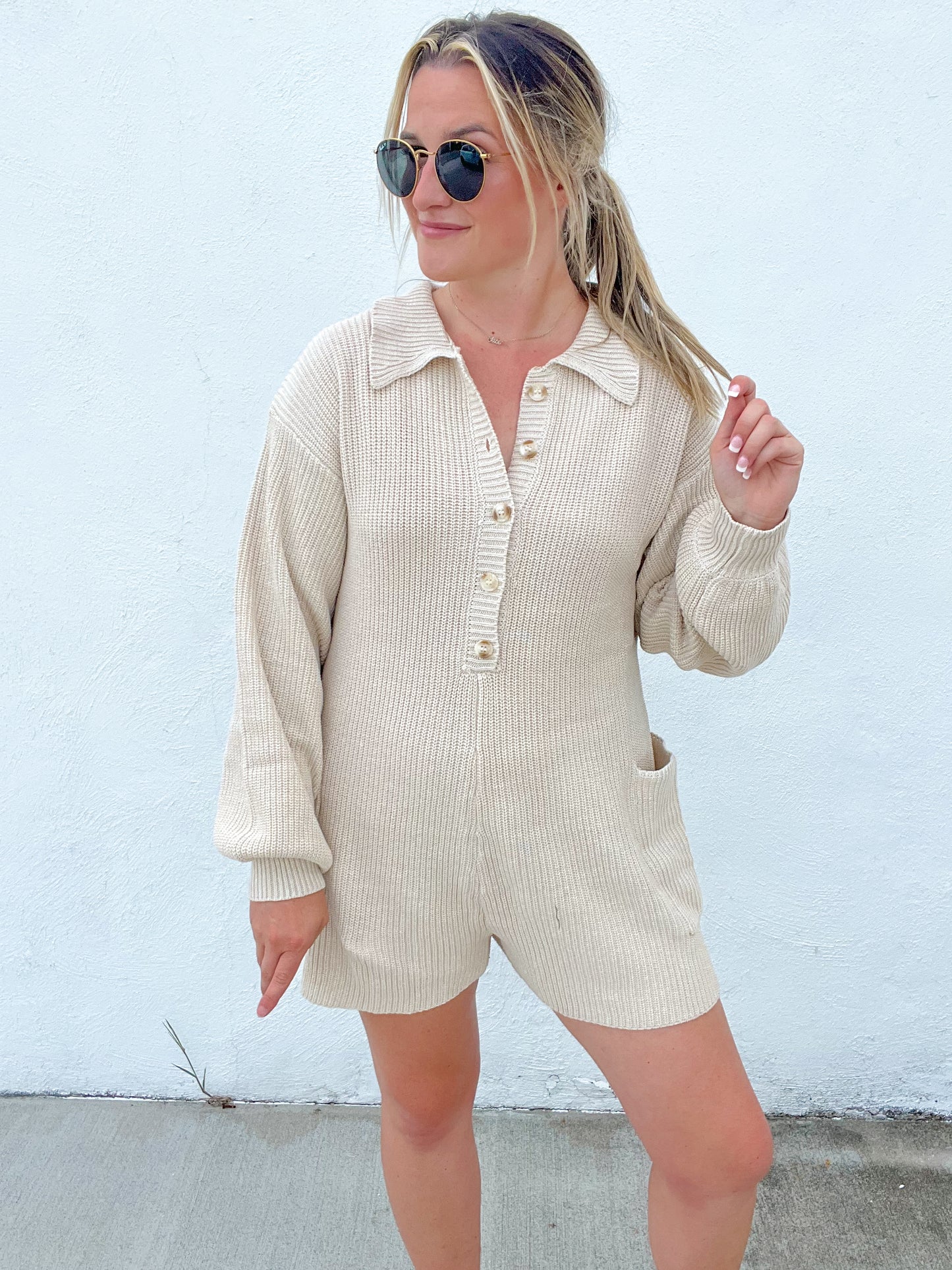 The Cozy Romper - CREAM