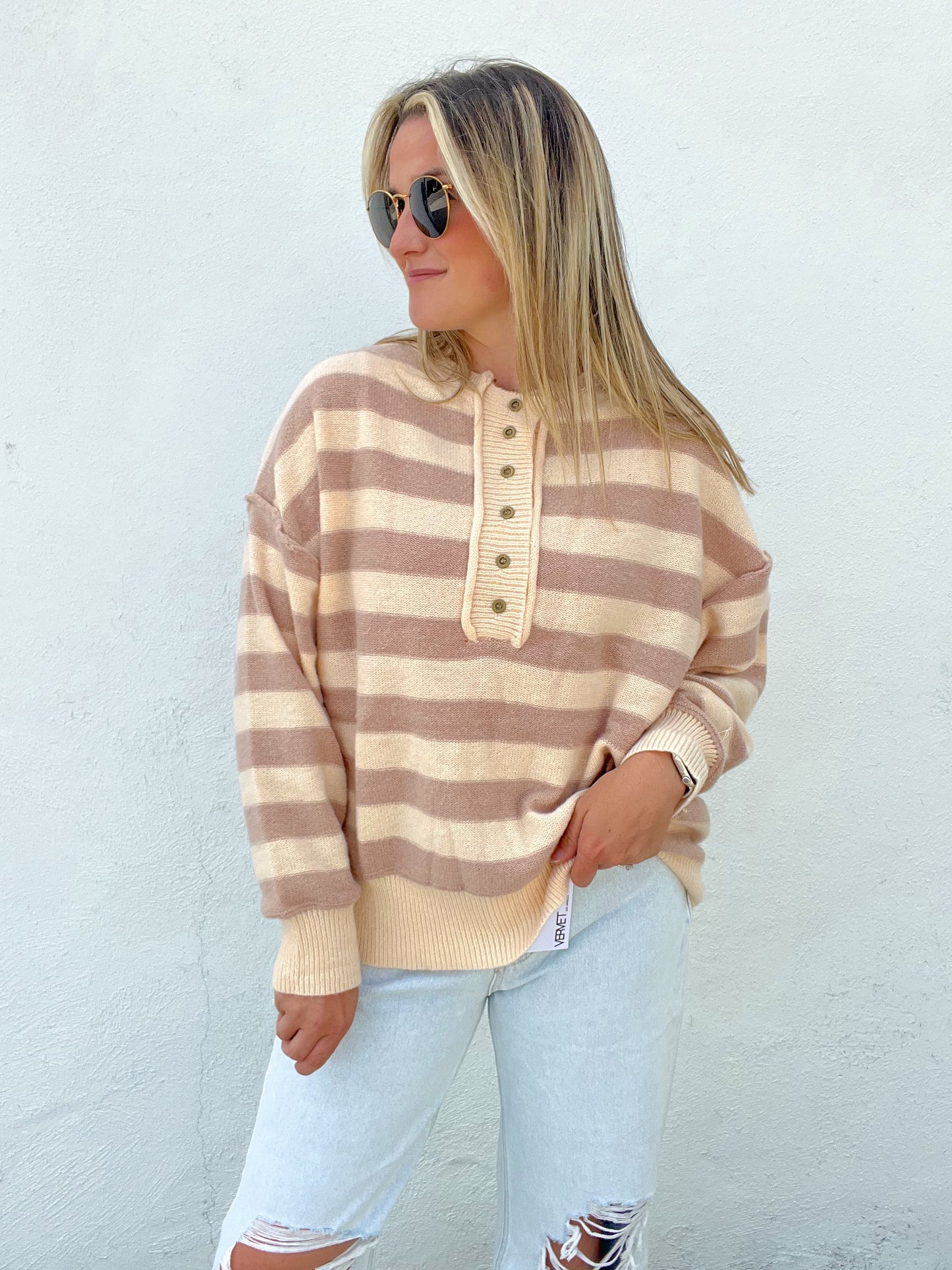 Neutral Striped Sweater