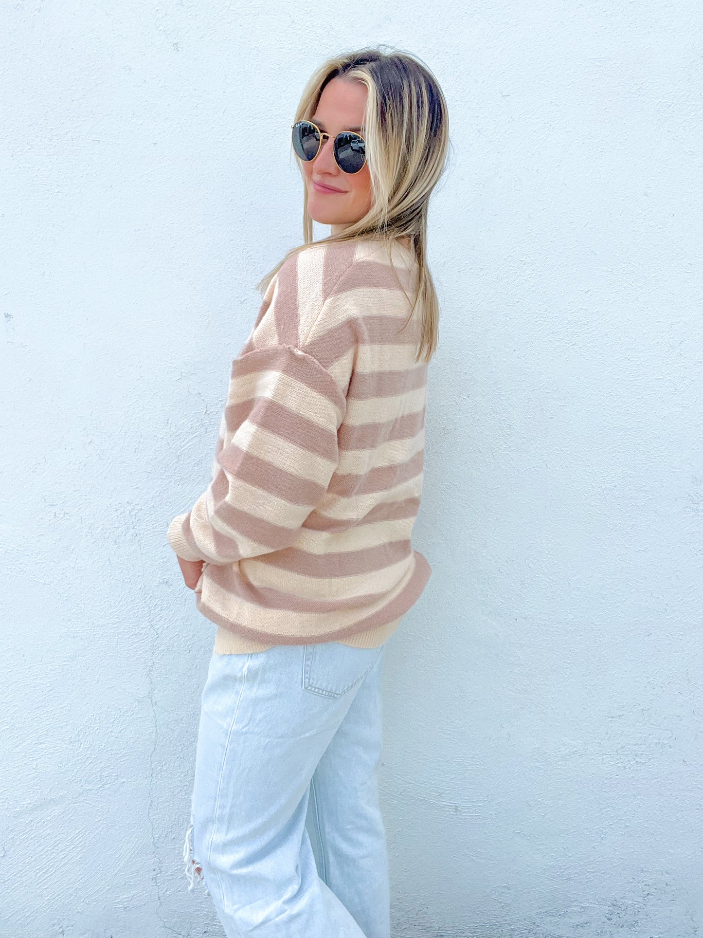 Neutral Striped Sweater