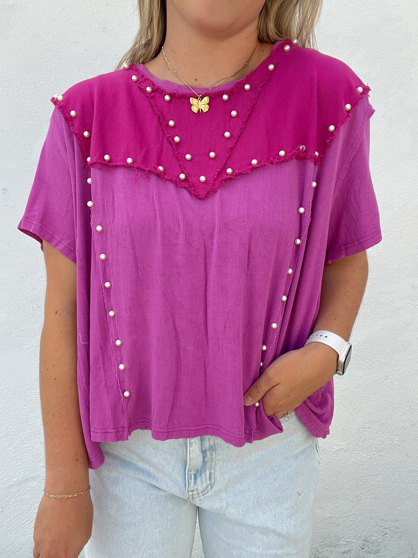 The Ocean Pearl Top - PURPLE