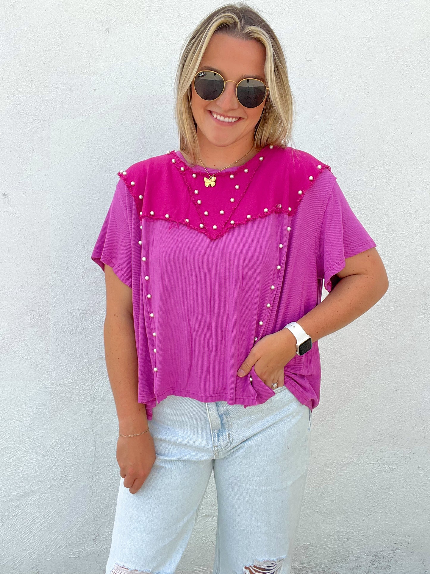 The Ocean Pearl Top - PURPLE