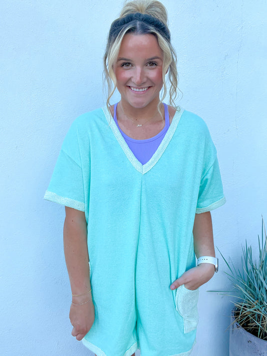 The French Terry Romper - MINT