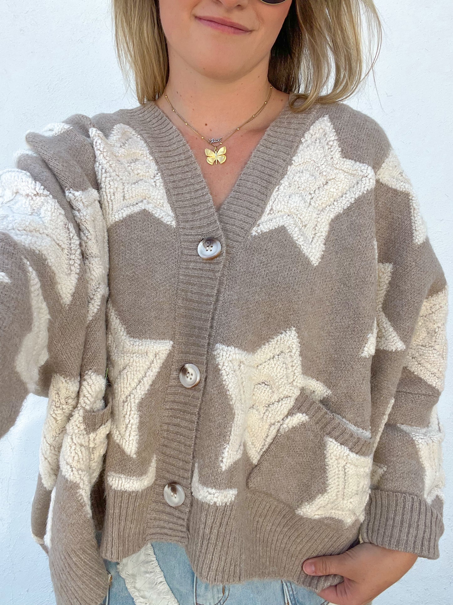 The Shooting Star Cardigan - TAUPE