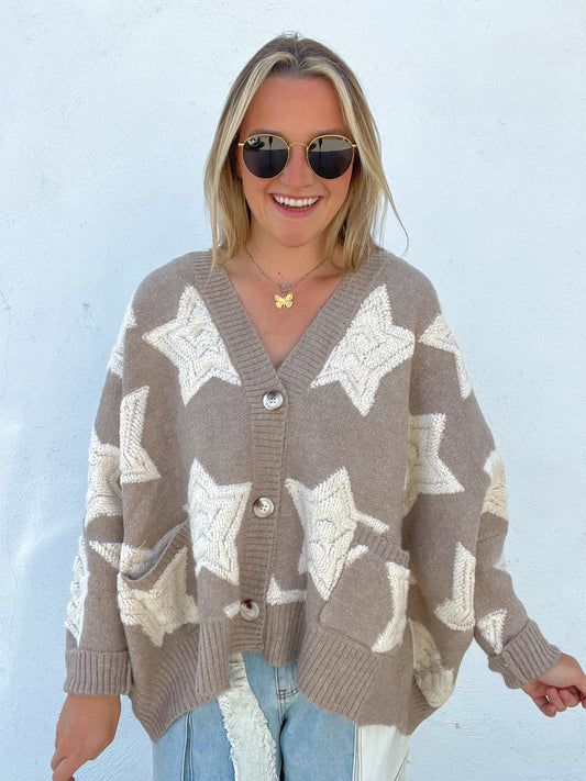 The Shooting Star Cardigan - TAUPE