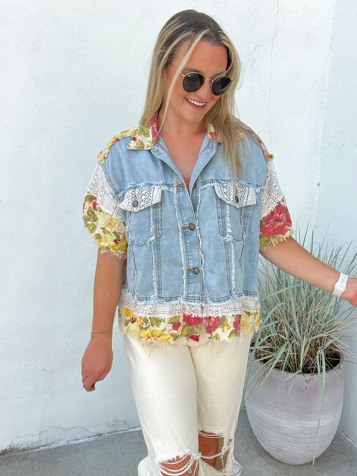 All The Details Denim Top