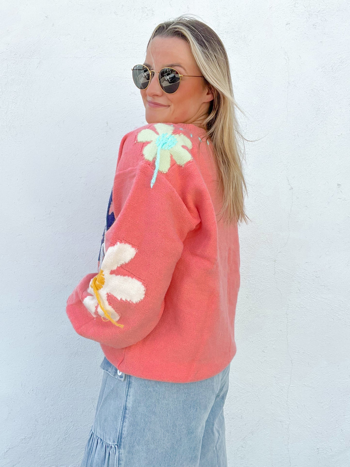 Flower Power Sweater - WATERMELON